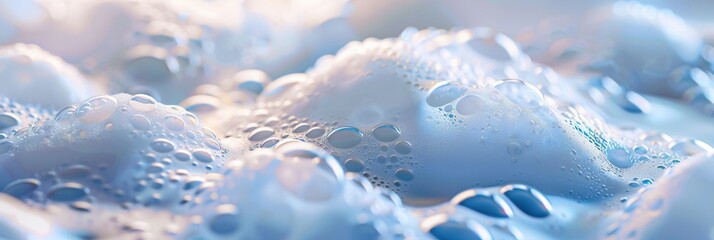 Poster - Bubbly foam creates a tranquil environment in a warm bath, inviting relaxation and comfort after a long day. Generative AI