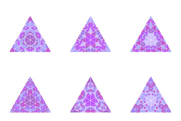 Poster - Ornate isolated triangle symbol set - geometrical geometric vector elements from triangles