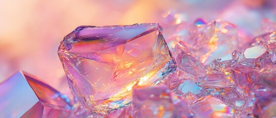 Poster - The crystals sparkle with various hues, reflecting light beautifully and creating a mesmerizing display of colors. Their intricate shapes enhance the overall visual appeal