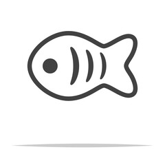 Wall Mural - fish shaped cracker outline icon transparent vector isolated