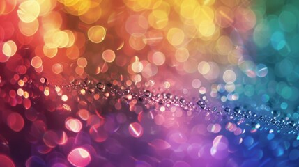 Rainbow of sparkling glittering lights abstract background