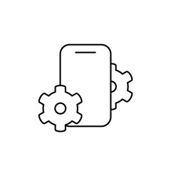 Poster - mobile setting app thin outline icon vector design good for web or mobile app