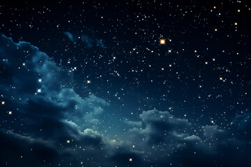 Stars in the Sky. Night landscape. Galaxy night landscape