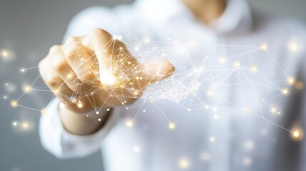 Poster - Futuristic Connection with Digital Network Visuals