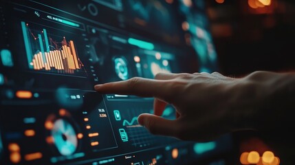 Poster - High-Tech Data Visualization Interface Interaction