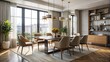 © Sandra - Modern Dining Room Interior Design in an Apartment - Stylish and Functional Living Space