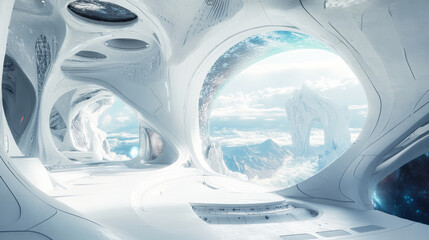 Wall Mural - Futuristic spaceship interior