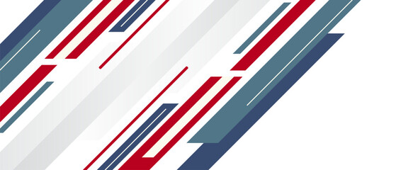 Wall Mural - dynamic geometric abstract background with red and blue stripes