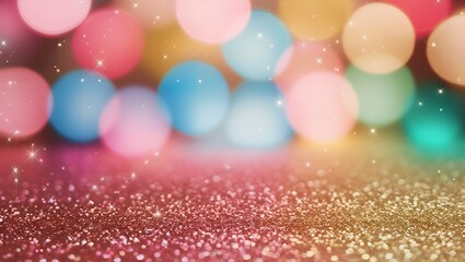 Glittering Glow: Blurred Lights and Glitter Background