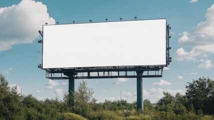 Poster - Outdoor billboard with a clean white screen, set along a highway with open copy space for branding.