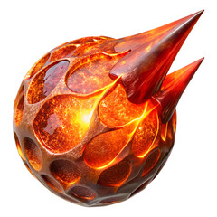 Wall Mural - a glowing meteor with a tail of red hot flames 3d render icons in cartoon plastic style minimal isol