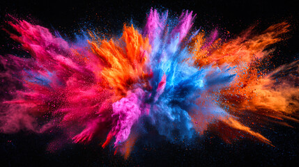 Wall Mural - a colorful dust storm. a bright creative background for a festive design. powdery paints explode in 