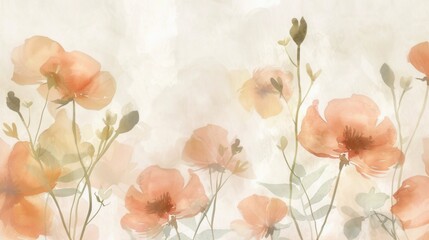 Sticker - A collection of delicate watercolor flowers in soft tones brings a peaceful ambiance, perfect for springtime inspiration. Generative AI