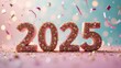 © Anna - Celebratory 2025 Year with Confetti on Pastel Background
