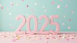 © Anna - Celebratory 2025 Year with Confetti on Pastel Background