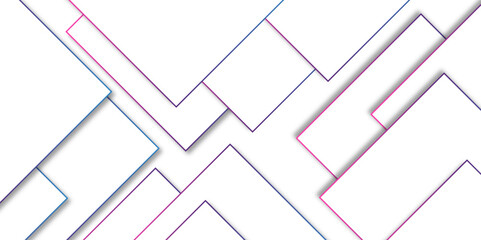 Poster - Modern minimal square shape background colorful stoke. abstract futuristic architecture concept with digital geometric grey line for wallpaper, presentation background design, vector illustration..