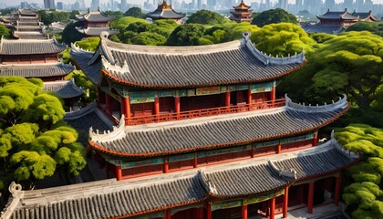 chinese pavilion in the park