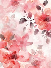 Poster - Gentle blossoms in soft tones spread across the canvas, evoking a sense of peace and showcasing nature's elegance. Generative AI