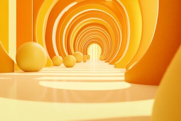 3D Groovy Style, Radiant golden 70s inspired look Background Wallpaper