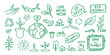 © Yanka - Hand Drawn Doodle Illustration of Ecology Concept, Reduce Reuse Refuse, Green Energy. Outline set