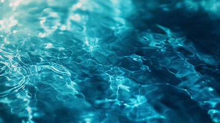 Wall Mural - abstract clear blue water in blurred background concept: an abstract image of clear blue water with 