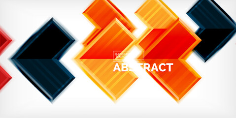 Poster - Arrow symbols created with 3d effects and line texture geometric abstract background