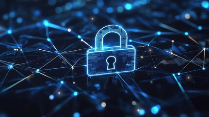 Poster - Cyber security network. Digital padlock icon. Futuristic technology. Data security. Abstract digital security background. Cyber strength in the tech world. Online network security. Digital protection 