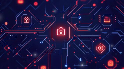 Poster - Cyber security network. Digital padlock icon. Futuristic technology. Data security. Abstract digital security background. Cyber strength in the tech world. Online network security. Digital protection 