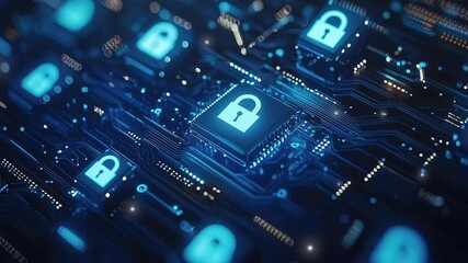 Poster - Cyber security network. Digital padlock icon. Futuristic technology. Data security. Abstract digital security background. Cyber strength in the tech world. Online network security. Digital protection 