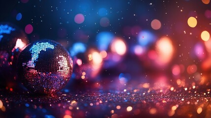 Wall Mural - Shiny party disco balls background