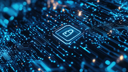 Poster - Cyber security network. Digital padlock icon. Futuristic technology. Data security. Abstract digital security background. Cyber strength in the tech world. Online network security. Digital protection 