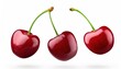 © studioforty3 - Three Flying Cherry Fruits Isolated on White Background