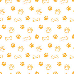dog bone paw pattern background