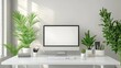 © Pannin - Desk Concept with White Background (Stock Photo Prompts).