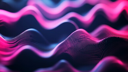 Poster - colorful wave patterns create a stunning visual effect in digital art showcasing light and movement