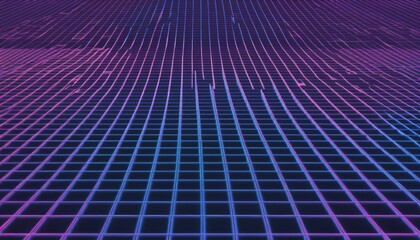 Wall Mural - vaporwave grids Retro Style landscape with grid background