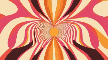 Poster - A vibrant abstract background featuring swirling patterns in warm colors like pink, orange, and brown, creating a sense of movement and depth.