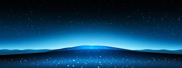 Wall Mural - a starry sky at sunrise, with a horizontal banner of blue galaxies