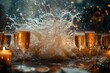 © anastasiia - Champagne glasses exploding in a festive celebration.
