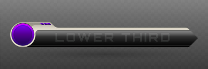 Wall Mural - Lower Third Banner in Metallic Black, Silver and Indigo Color Theme for Video Screen Broadcast Presentation Titles