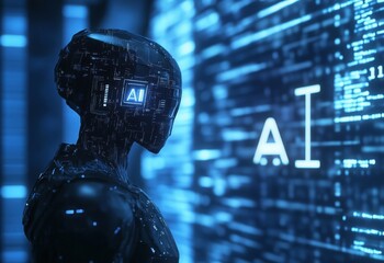 Fototapete - AI concept, background.