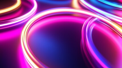 Poster - colorful neon light patterns create a dynamic visual effect on a dark background at a modern event o