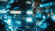 © ArtistiKa - A futuristic portrait of a man with digital overlays, blending human imagery with advanced technology aesthetics.