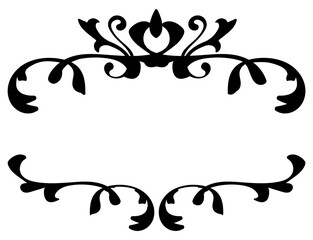 Wall Mural - luxury black flourish ornament png badge sticker