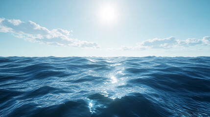 Wall Mural - blue ocean, water surface, and blue sky: a cohesive image of the ocean surface and sky, blending sea