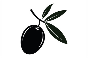 Wall Mural - black olives with leaves