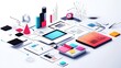 © Arbystudio - Abstract 3D Design with Geometric Shapes and Data Visualizations