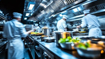 culinary teamwork and restaurant management highlighted in a professional kitchen with chefs preparing food showcasing efficient operations and well-organized meal preparation