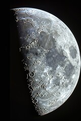 Wall Mural - lunar landscape, a play of light and shadow on the moons surface, revealing craters and texture