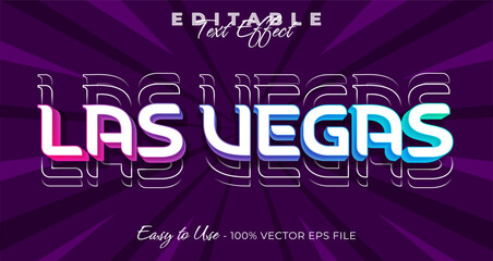 Poster - Las Vegas typography trendy editable text effect